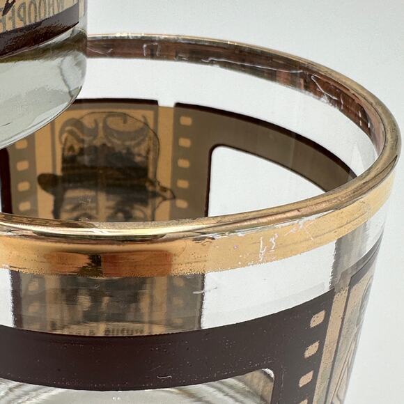 Vintage Roaring Twenties Movie Film Glasses Double Old Fashioned Set of 6 - Picture 3 of 9